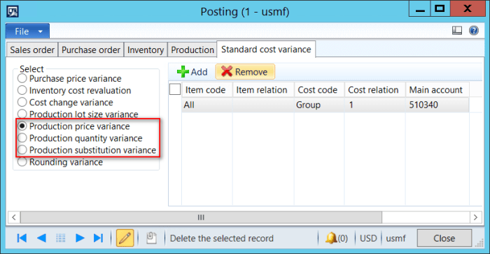 02 Posting - Standard cost variance