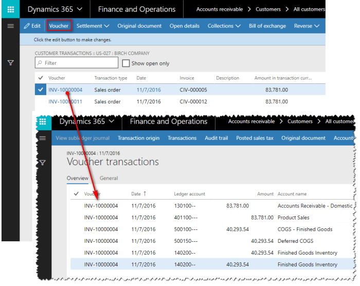 Customer transactions