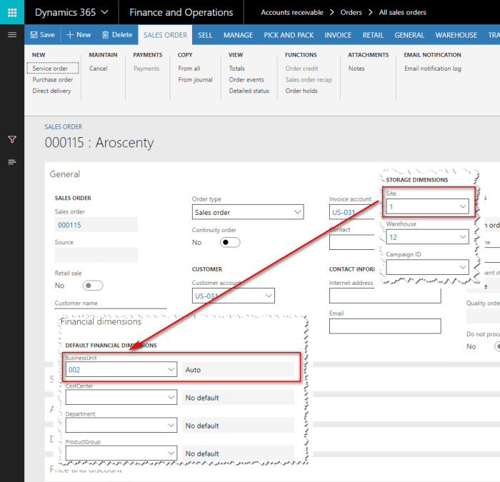 sales order site fin dim link