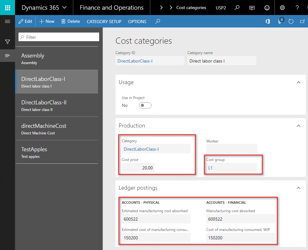 Standard direct labor cost in Dynamics 365 for Finance and Operations ...