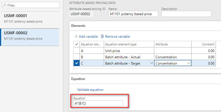Attribute-based pricing data