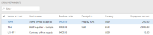 Advance payment to vendor in Dynamics 365 for Finance and Operations ...