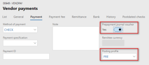 Advance payment to vendor in Dynamics 365 for Finance and Operations ...