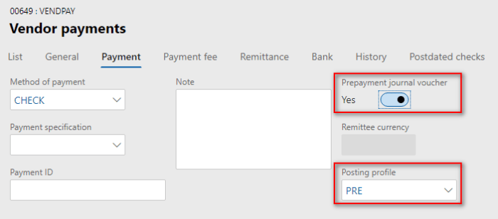 Advance payment to vendor in Dynamics 365 for Finance and Operations ...